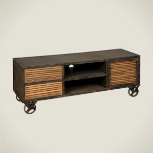 TV stand 140x45x50
Sandblasted natural teak / metal natural