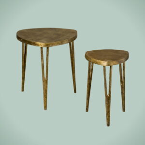 Alu side 3 corner table - Set van 2
Brass antique