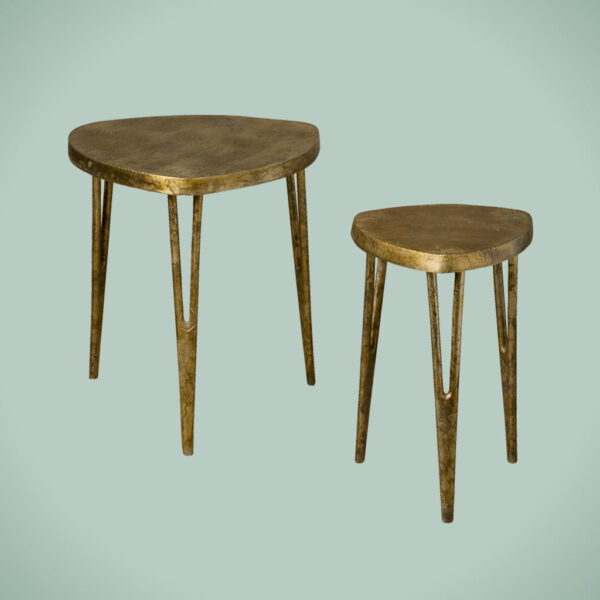 Alu side 3 corner table - Set van 2
Brass antique