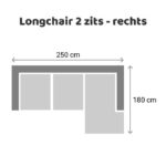 Longchair Maya 2 zits - rechts