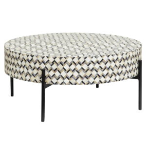 Brendola coffeetable round dia.  80x35 (h)Bone inlay
