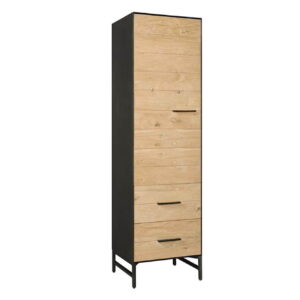 Lido Cabinet 55 - 1 dr - 2 drs leftOak veneer natural - metal gun metal OP=OP