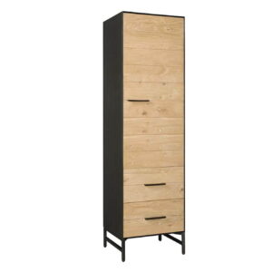 Lido Cabinet 55 - 1 dr - 2 drs rightOak veneer natural - metal gun metal OP=OP
