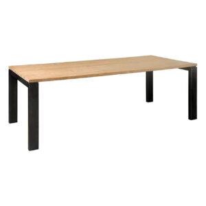 Lido diningtable 160x90x76Oak veneer natural - metal gun metal