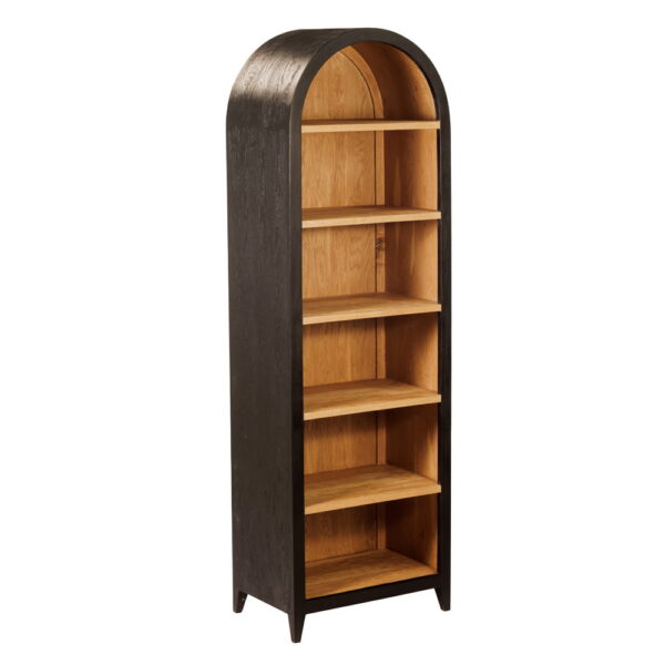 Rotondi Single wall book cabinet - 70x45x220
Mango wired black - oak veneer natural