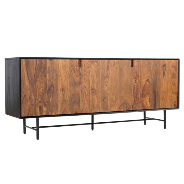 Taviano sideboard 3 drs. 180x45x75Mango - Sheesham - metal