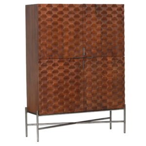 Paola cabinet 4 drs.130x45x180Mango Brown Wood & Iron OP=OP