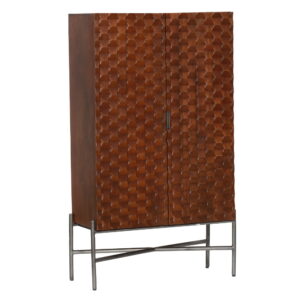 Paola cabinet 2 drs. 90x40x160Mango Brown Wood & Iron OP=OP