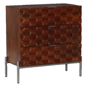 Paola chest 3 drws. 75x40x80Mango Brown Wood & Iron OP=OP