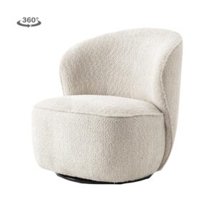 Belvi Fauteuil - fabric AJ3019-08 Cream (draaibaar)