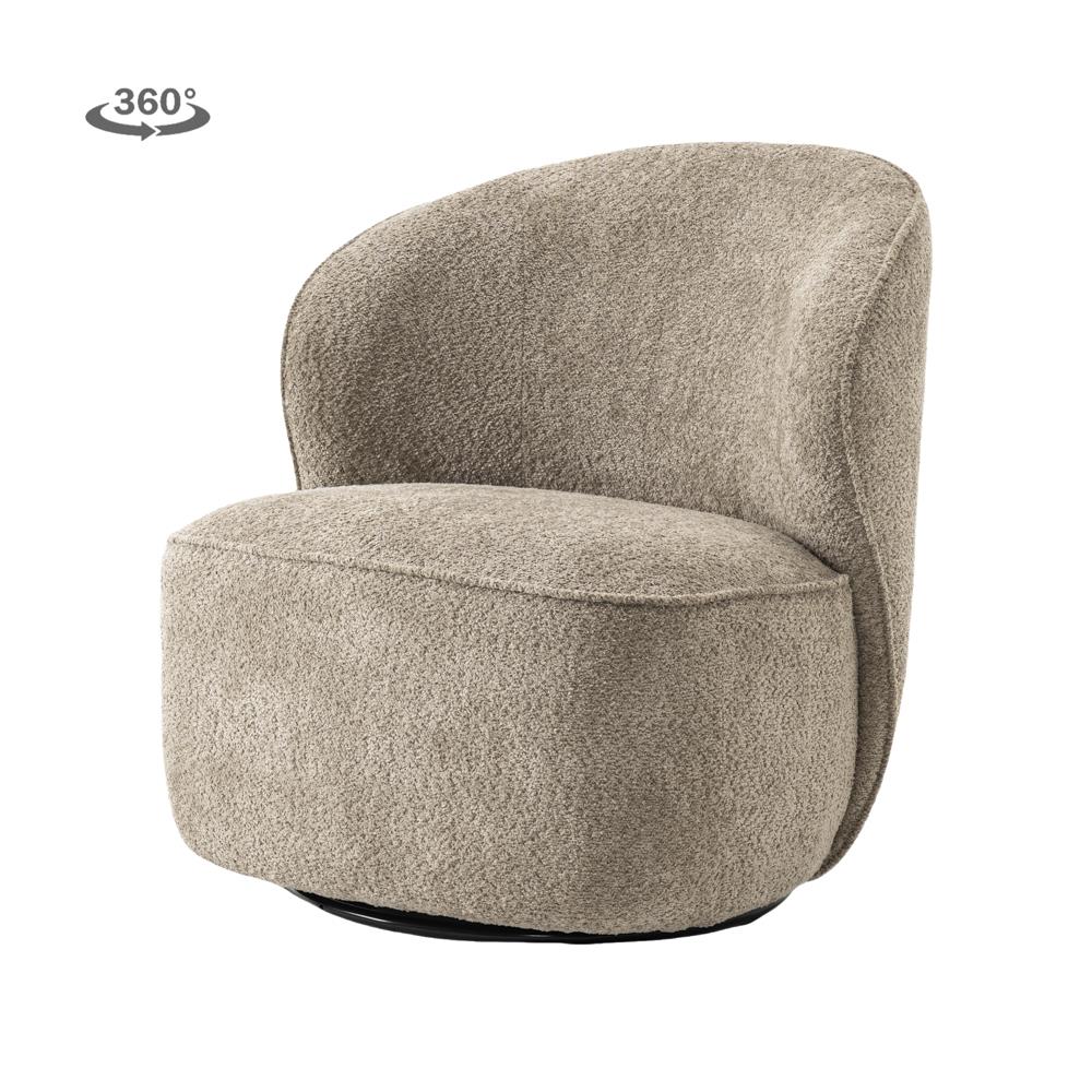 Belvi Fauteuil - fabric AJ3019-08 Cream (draaibaar) - Afbeelding 2