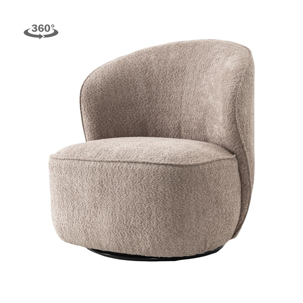 Belvi Fauteuil - fabric AJ3019-08 Cream (draaibaar) - Afbeelding 3