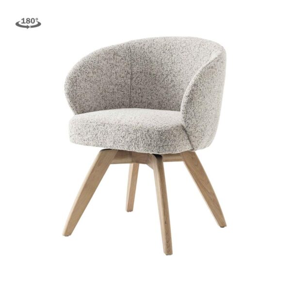 Brescia Armstoel - fabric Puente 06 beige white (draaibaar)