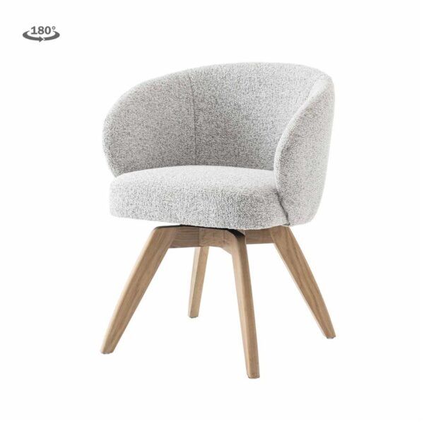 Brescia Armstoel - fabric Puente 06 beige white (draaibaar) - Afbeelding 2
