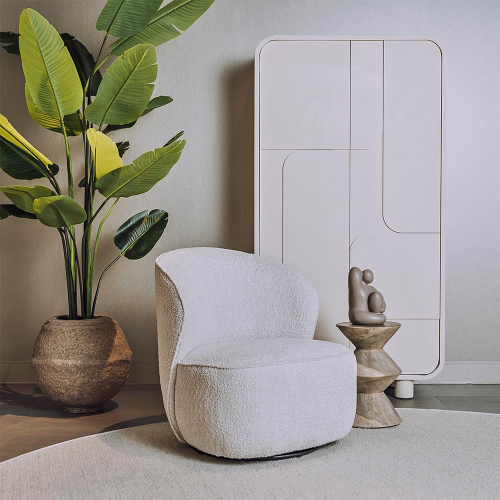 Belvi Fauteuil - fabric AJ3019-08 Cream (draaibaar) - Afbeelding 5