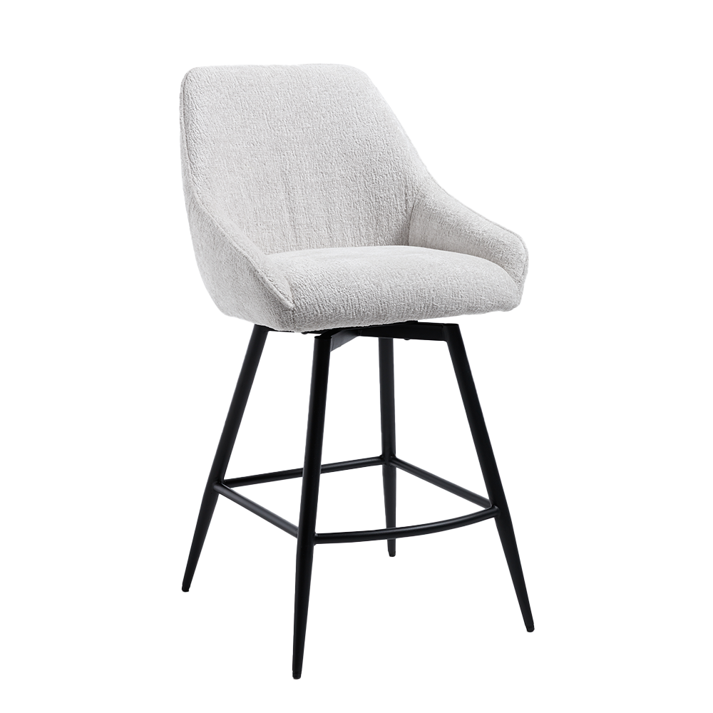 Trino Barstoel - fabric Trenza 04 white (draaibaar)