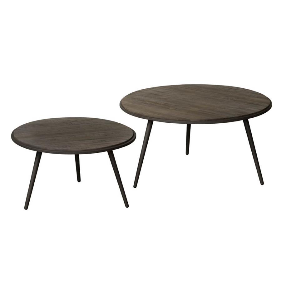 Rolo table set (2) - 74x74x36 58x58x41 - recl. teak wineWine - gun metal OP=OP - Afbeelding 3