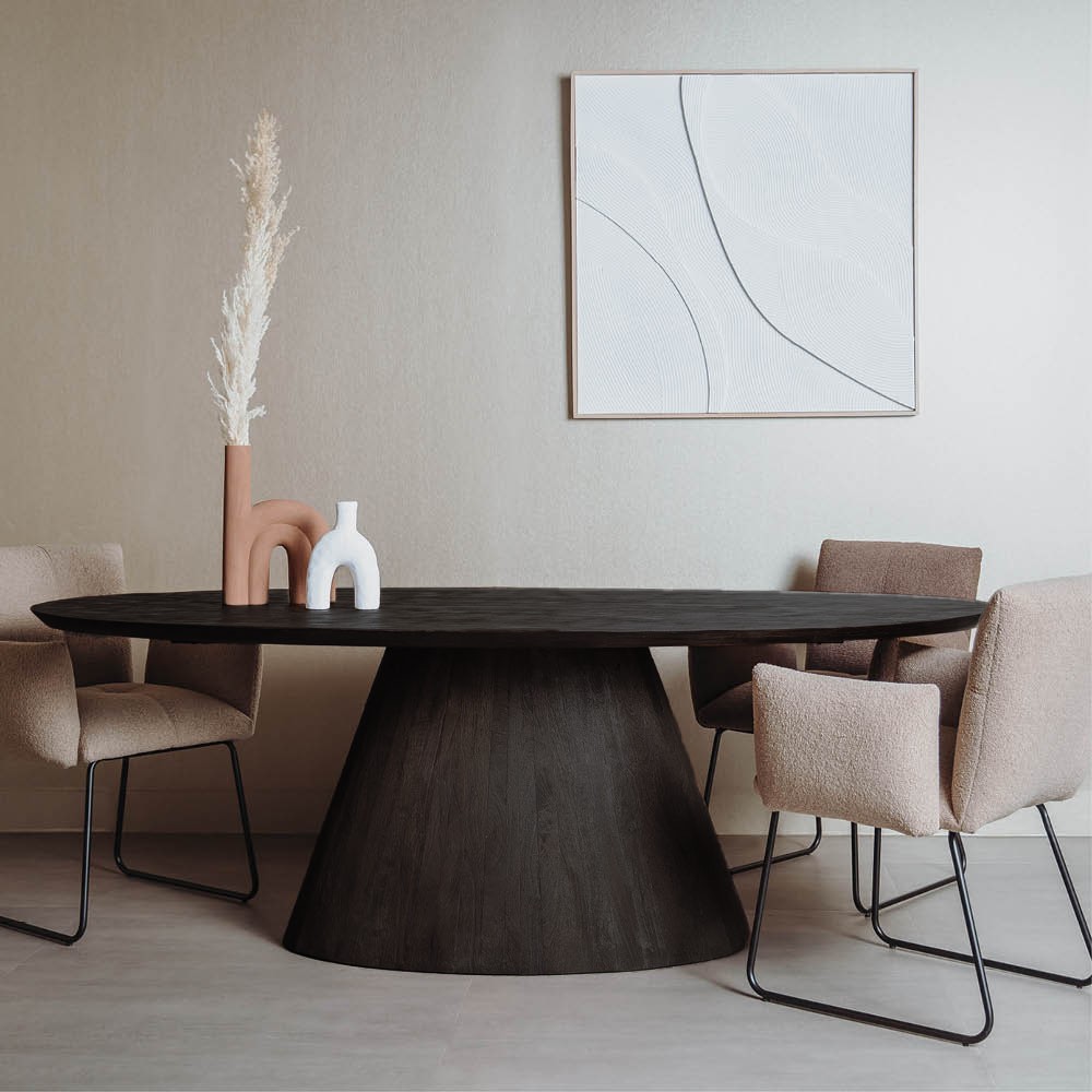 Premana Eetkamertafel zwart ovaal 240 cm